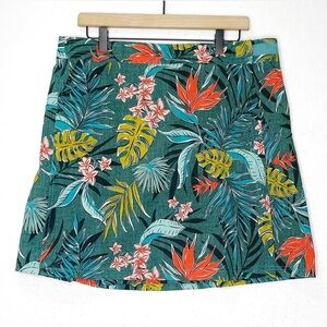 Rip Skirt Hawaii Bali Jungle Paradise Floral True Wrap Mini Skirt Size M Teal